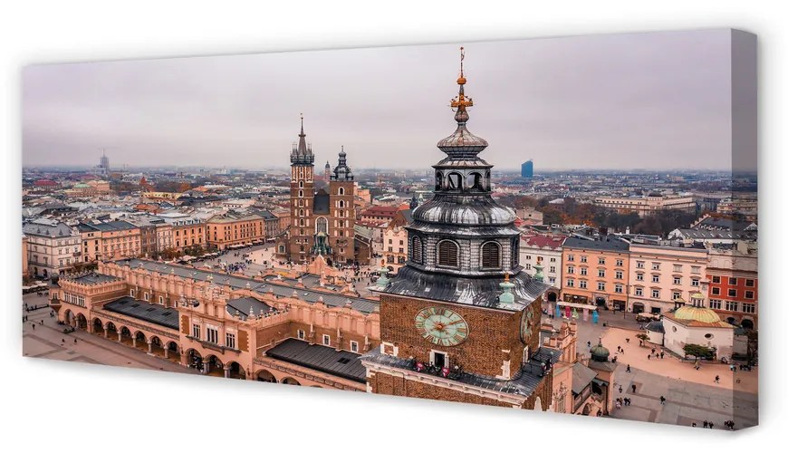 Obraz na płótnie Kraków Panorama zima kościoły