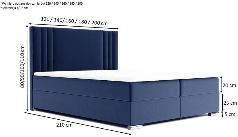Łóżko kontynentalne SISI - 200x200
