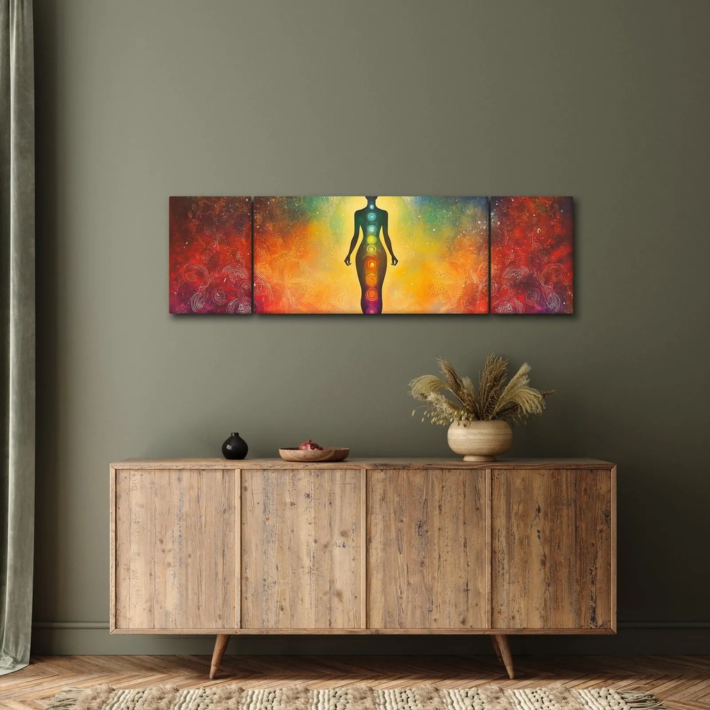 Obraz - Kobieta i czakry (170x50 cm)