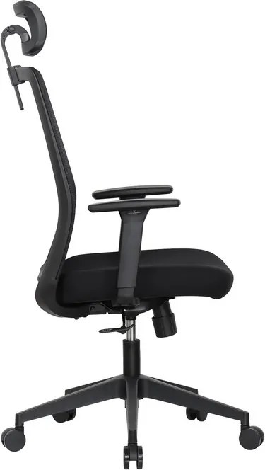 Fotel biurowy siatkowy Proton z zagłówkiem, zgodny z normą BHP