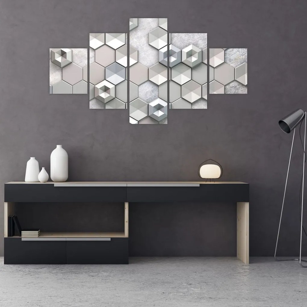 Obraz abstrakcji 3D (125x70 cm)