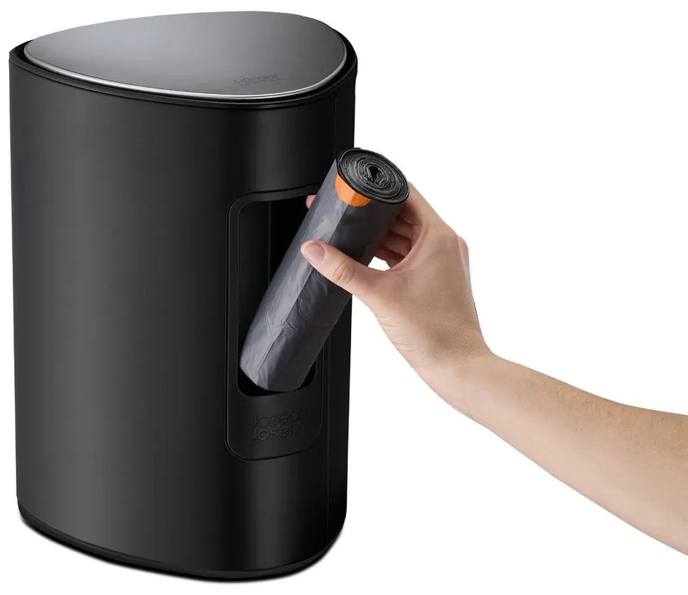 Stalowy kosz na śmieci z pedałem w kolorze matowej czerni 5 l EasyStore Luxe – Joseph Joseph