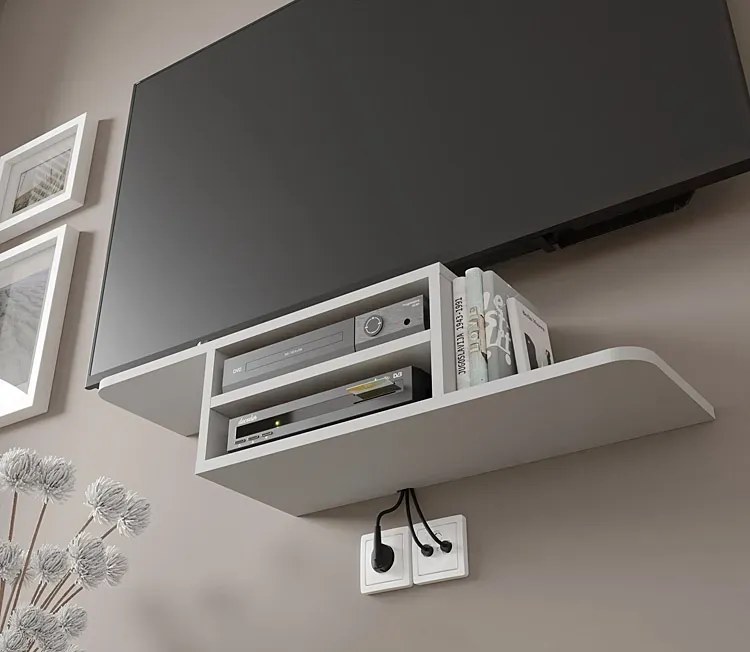 Biała Półka Ścienna Pod Tv H0-W40