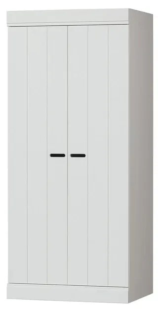 Biała szafa z litego drewna sosnowego 77x175 cm Connect – WOOOD