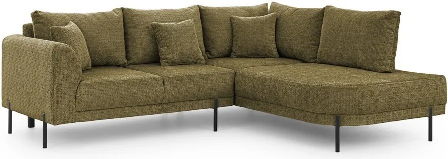 Zielony narożnik z tkaniny szenilowej (prawostronny/w kształcie litery L) Mauris – Ropez