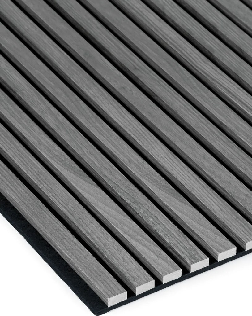 Drewniany panel akustyczny, 2400 x 600 mm, B2BP009, dąb grafitowy