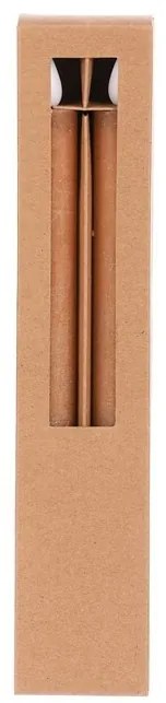 Zestaw świec stożkowych z oświetleniem LED,cappuccino, 2 szt., parafinowe, 25 cm