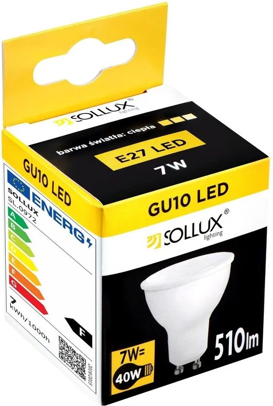 Żarówka LED z ciepłym światłem z gwintem GU10, 7 W – Sollux