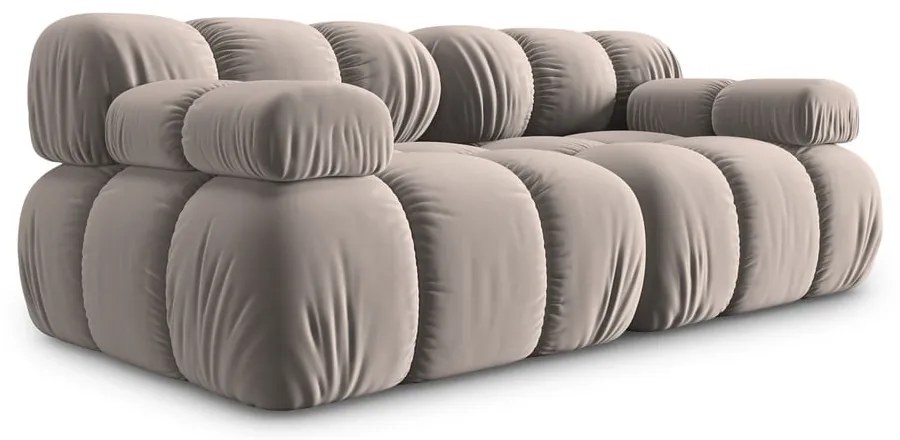 Jasnobrązowa aksamitna sofa modułowa 188 cm Bellis – Micadoni