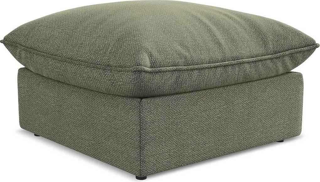 Pufa - z tkaniny bouclé - oliwkowy - MANAO