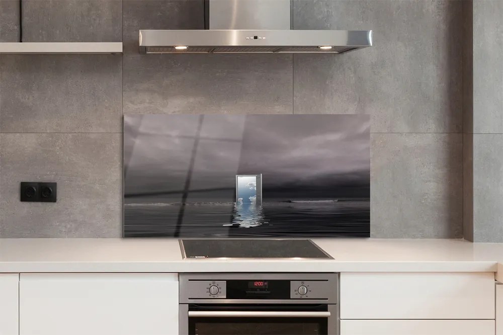 Szkło do Kuchni na Ścianę Drzwi na Granicy Morza i Nieba