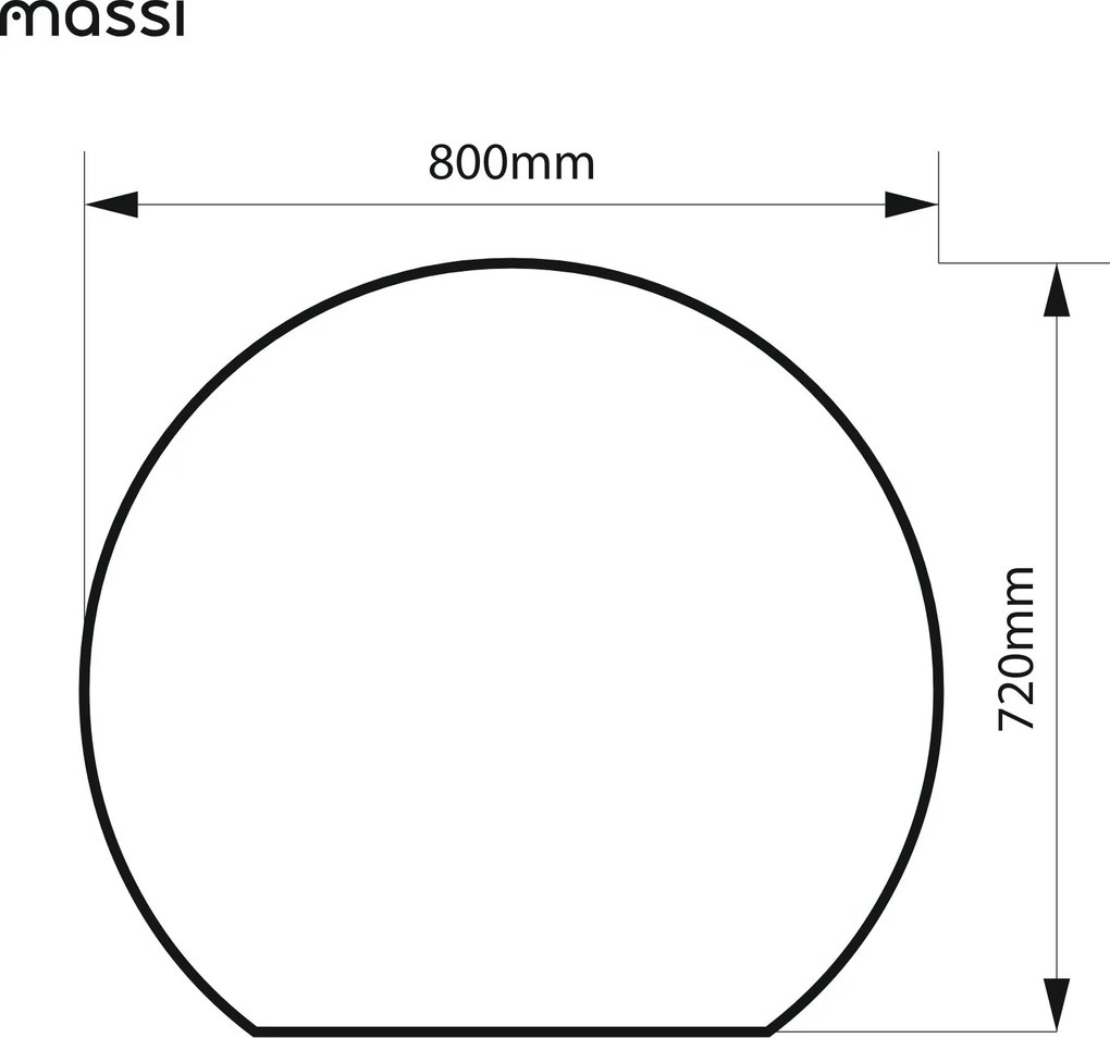 Lustro półokrągłe oszlifowane z podświetleniem MOON Orbit LED | Różne rozmiary | Różne kolory : Kolor tafli szkła - Grafit, Rozmiar - 80 x 72 cm