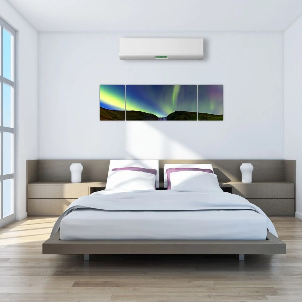 Obraz - Zorza polarna na Islandii (170x50 cm)