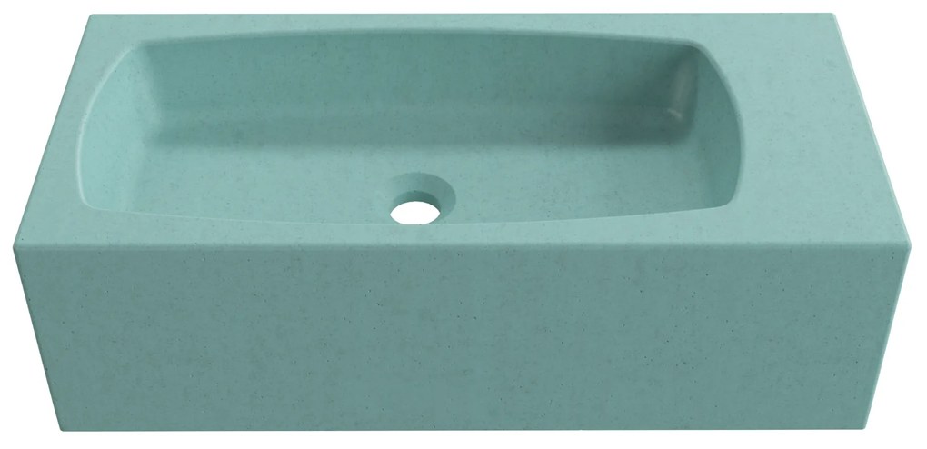 Zestaw umywalka betonowa prostokątna bez otworu na baterię 65 x 30 cm z półką ZALM i konsola