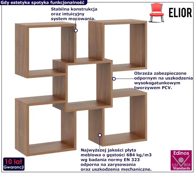 Półka wisząca w kolorze orzech D4-Z65