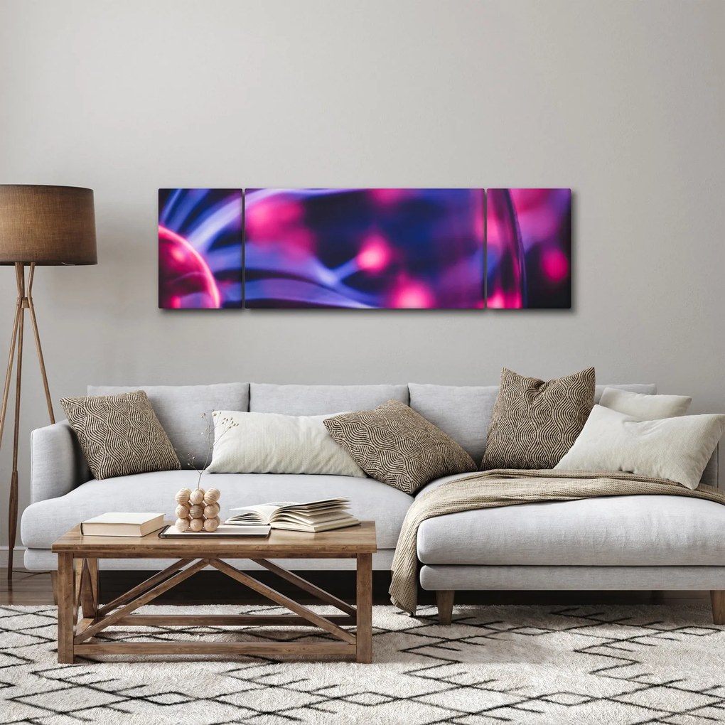 Abstrakcyjny fioletowy obraz (170x50 cm)