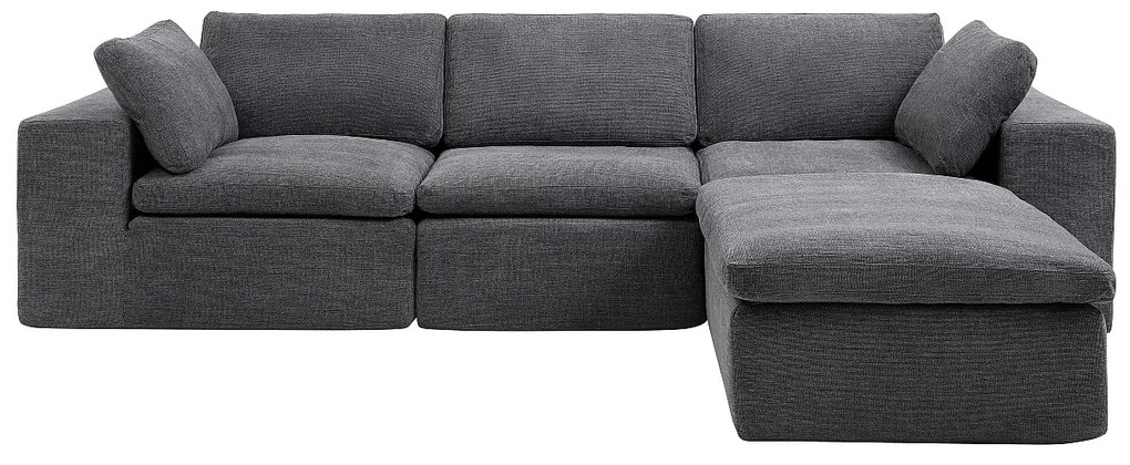 Kanapa narożna modułowa z antracytowej tkaniny  CORTOLINE