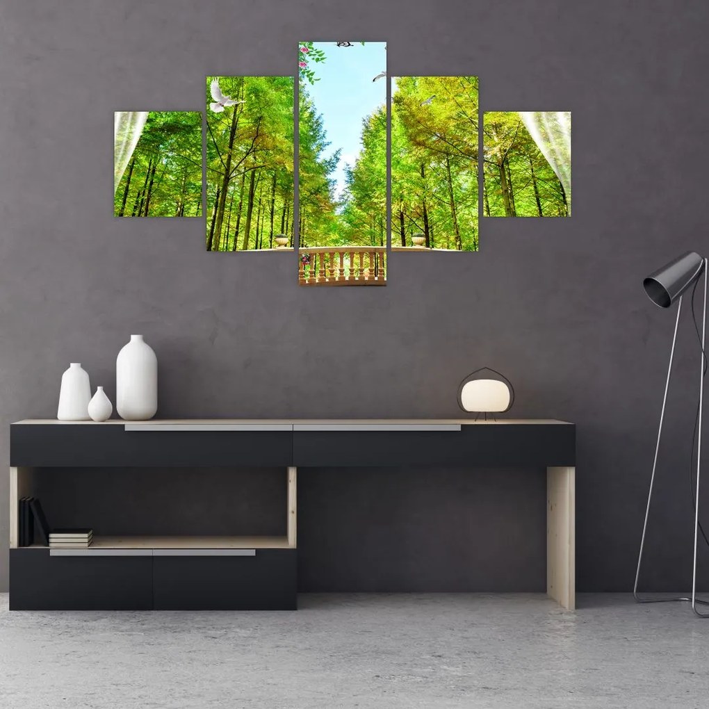 Obraz - Widok na las (125x70 cm)