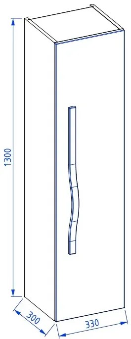 Szafka łazienkowa VOG 33 cm granatowa półmat z uchwytem stalowym KROFAM