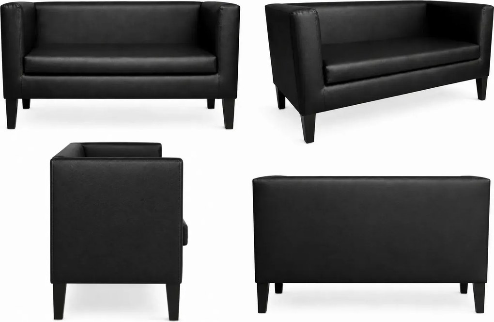 Sofa Monaco : Kolor nogi - Venge, Kolor tkaniny - EKO-SKÓRA - 1D, Typ tkaniny - Eko-skóra , Wysokość nogi - 20 cm