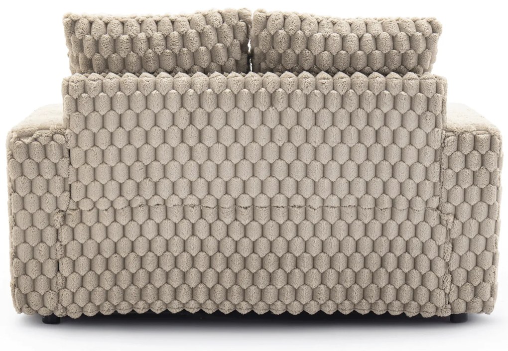 Fotel Wypoczynkowy Sofa KOBEL Beżowy Pluszowy Nowoczesny