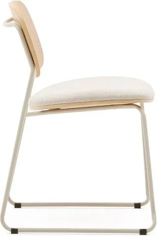 Beżowe/w naturalnym kolorze metalowe krzesło sztaplowane Meli – Kave Home