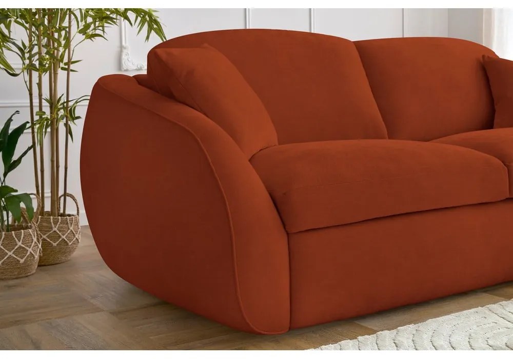 Pomarańczowa rozkładana sofa 235 cm Cezanne – Bobochic Paris