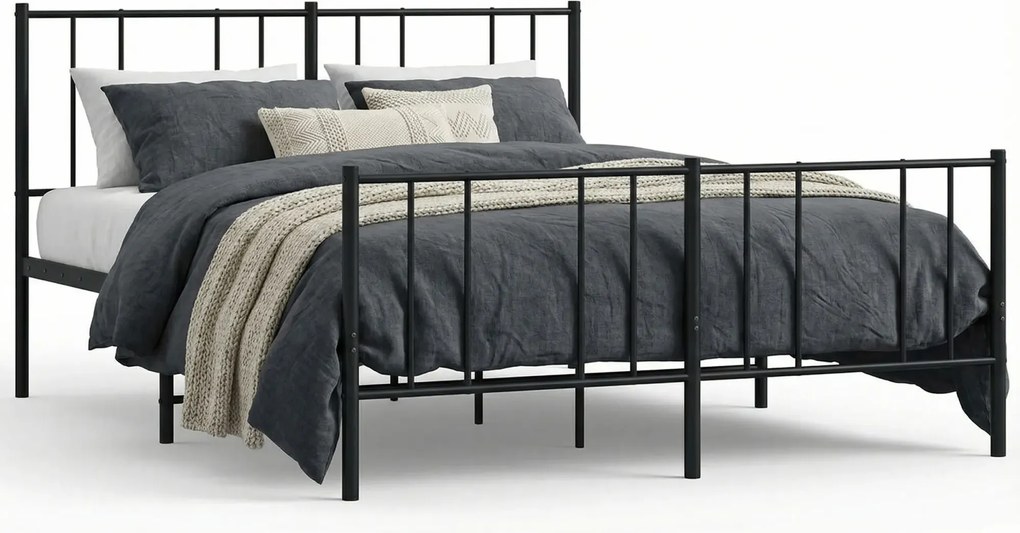 Czarne metalowe łóżko loftowe 180x200cm G6-T32