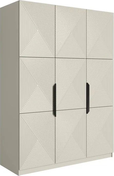 Szafa Asha 150 cm z metalowymi uchwytami - kaszmir / czarne uchwyty
