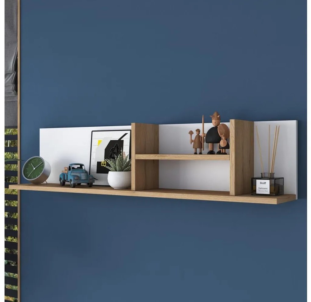 Półka ścienna RANI 120x25 cm beżowo-biała