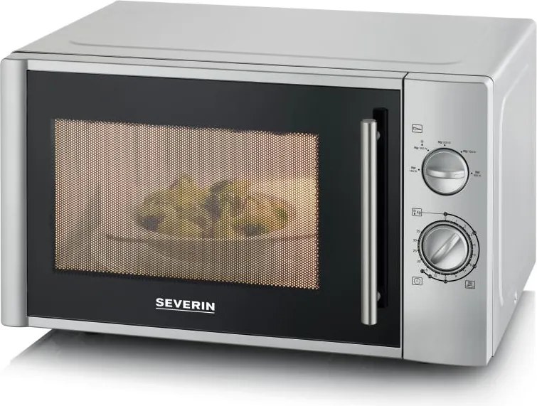 Severin MW 7772 - Kuchenka mikrofalowa 900 W/230 V 28 l stal nierdzewna/czarna