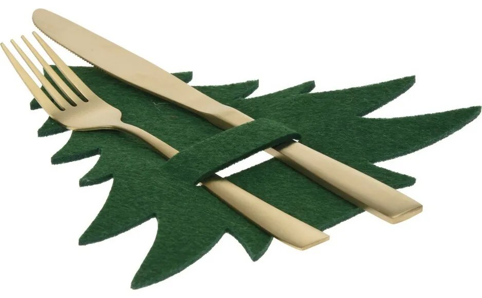 Kieszeń na sztućce X-Mas Tree zielony, zestaw 4 szt.
