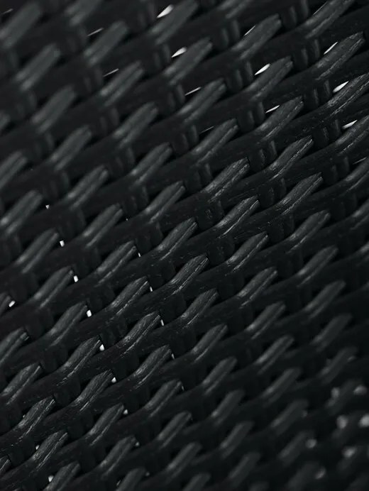 Autronic Krzesło ogrodowe, metal, polyratan, czarny, A ZC-S2113 BK