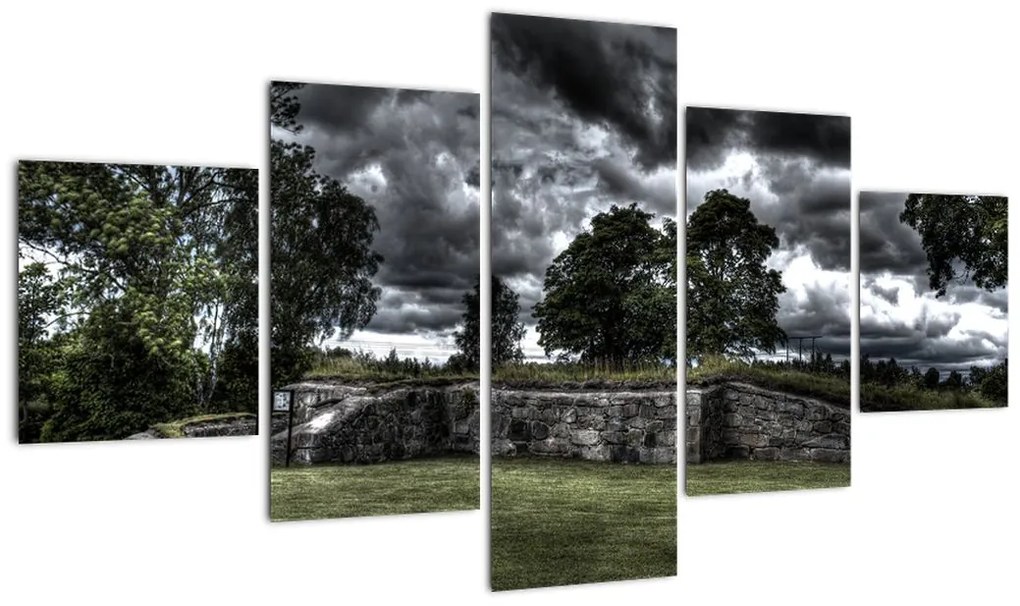 Obraz zachmurzonego nieba (125x70 cm)