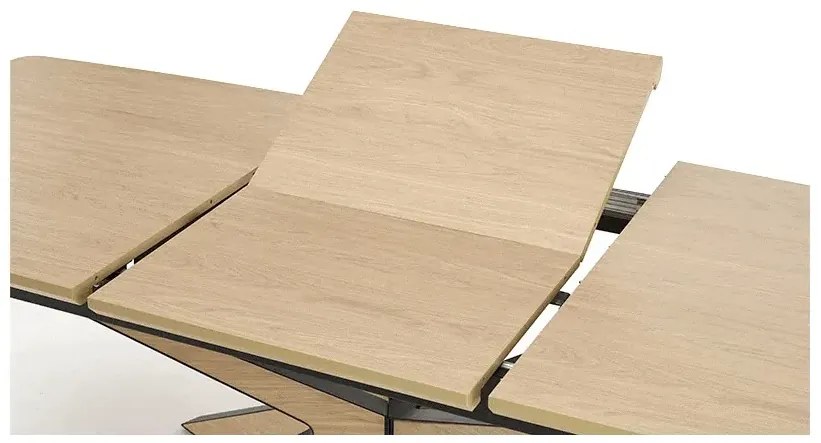 Stół rozkładany JAMES 160(220)x90 dąb naturalny/czarny HALMAR