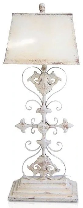 Lampa stołowa Deko Trends 'Antique Cross' 95 cm kremowa metalowa z abażurem 36x20x24 cm