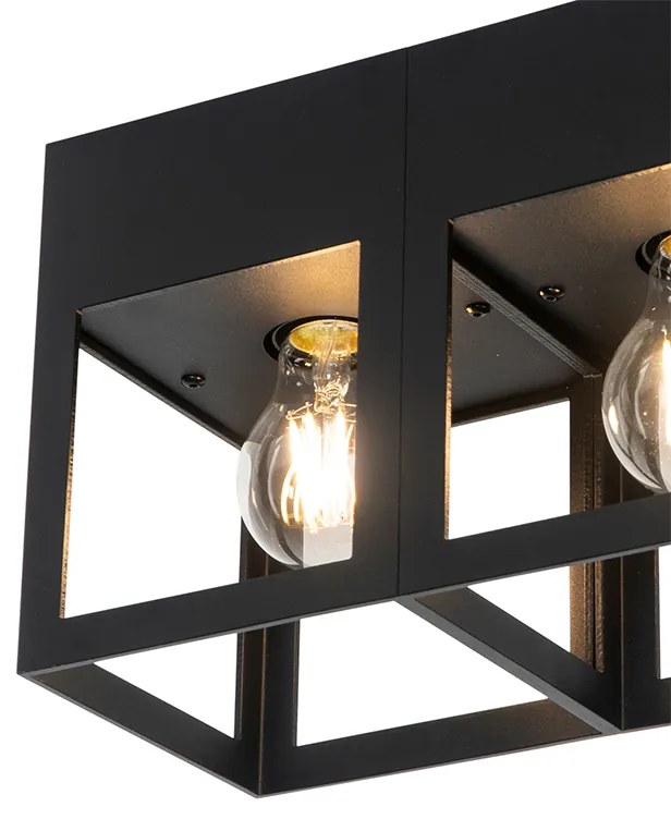 Nowoczesna lampa sufitowa czarna 2-światłowa - Cela Nowoczesny Oswietlenie wewnetrzne
