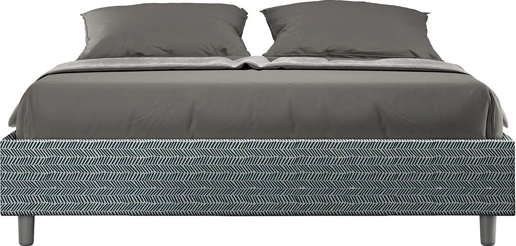 Łóżko bez stelaża tapicerowane 160x210 tkaniny Aragona 8 Niebieski Azelia