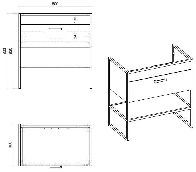 Szafka łazienkowa z umywalką dąb craft D4-C74