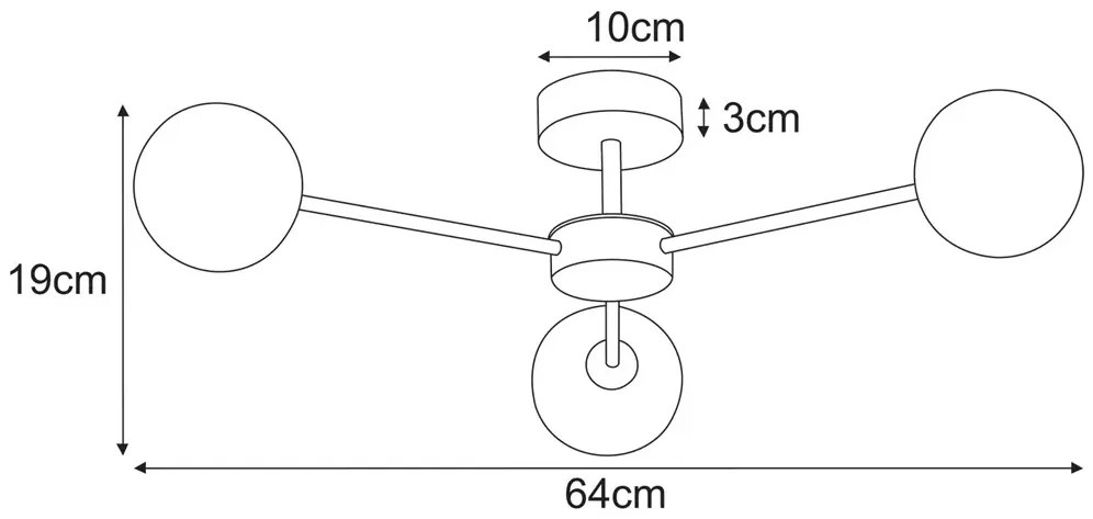 Sufitowa lampa ze szklanymi kloszami beżowa A4-A95