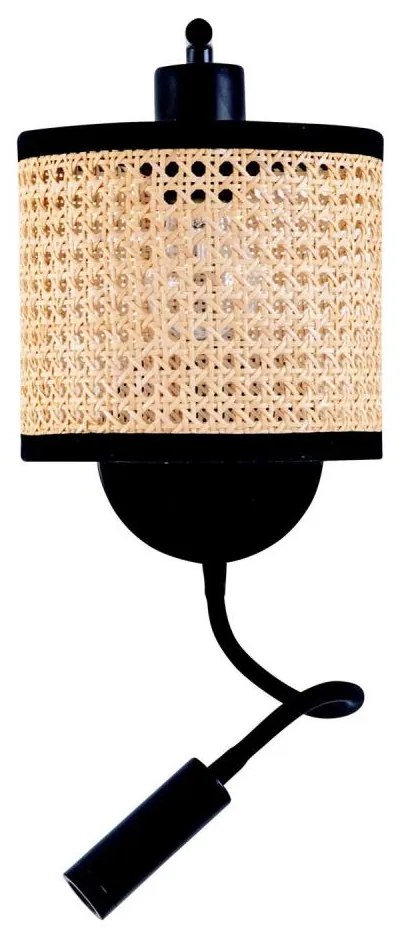 Zambelis 20355 - Lampa ścienna LED 1xE27/40W + LED/3W/230V rattan