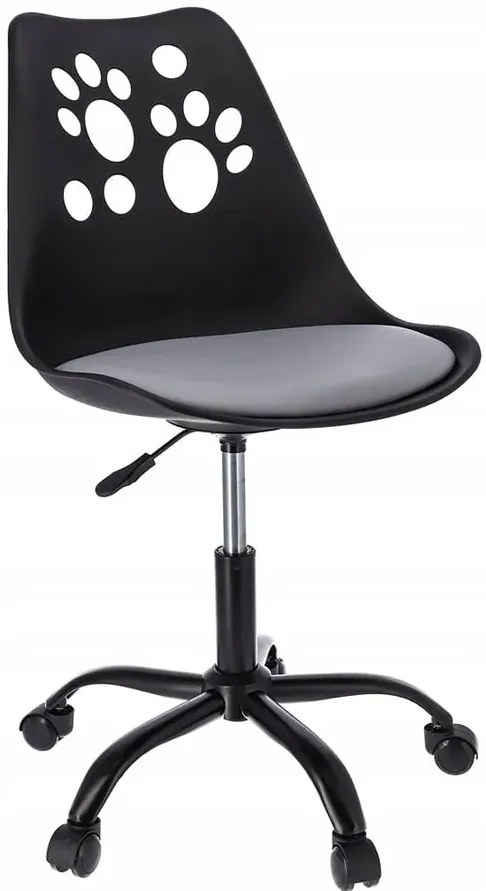 Czarno-szary fotel obrotowy skandynawski D5-Z20