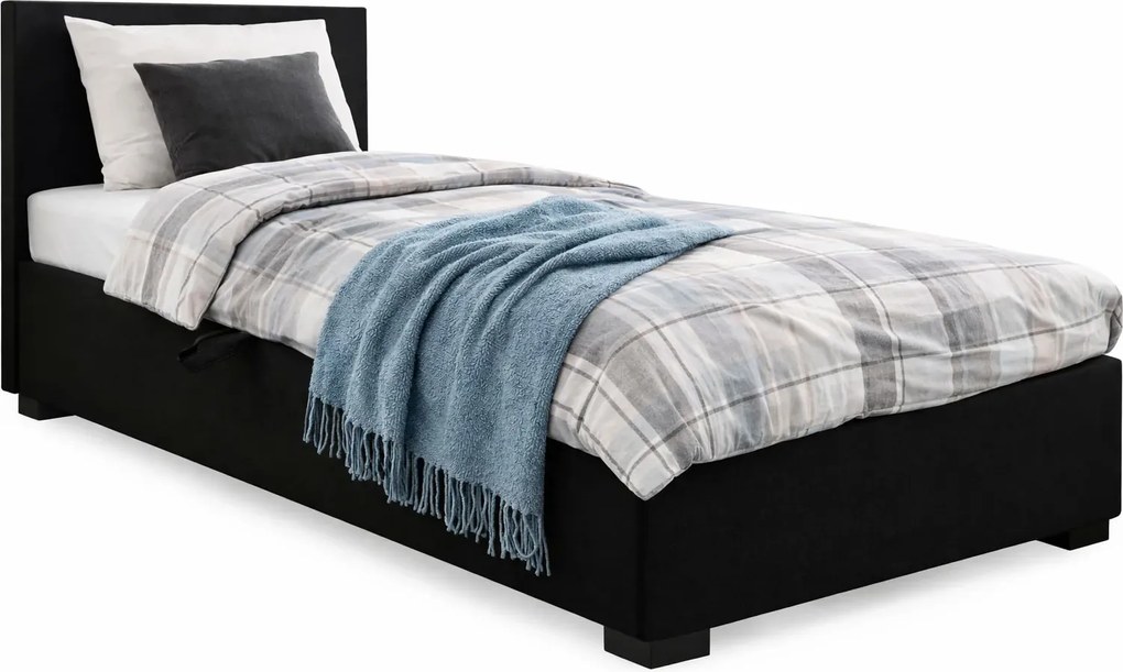 Czarny tapczan młodzieżowy z pojemnikiem Z9-P29