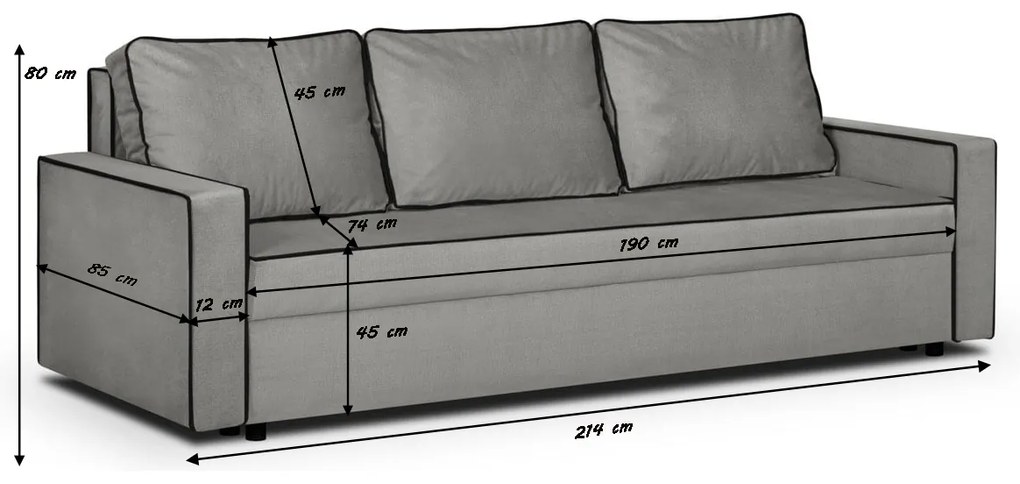 Kanapa sofa 3 os z funkcją spania MIDI Brązowy/Biały