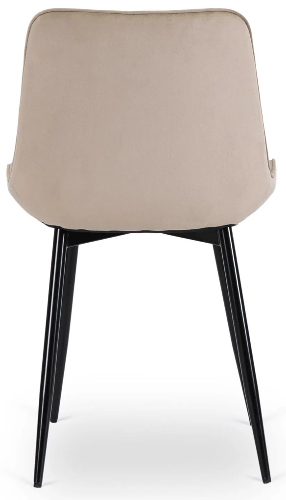 Zestaw Stół Kwadratowy Rozkładany MAX 80-160 cm Dąb Craft/Czarny i 6 Krzeseł Tapicerowanych CHRIS Beżowych Nowoczesnych