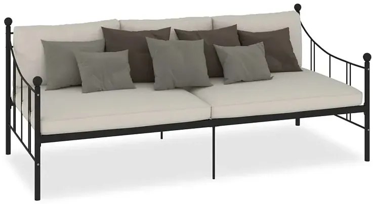 Czarne metalowe łóżko 90x200 cm - Heka