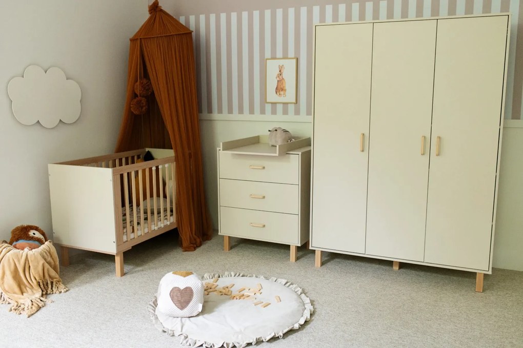 Łóżeczko dziecięce LAURA 120x60 buk/szampański LITTLE SKY