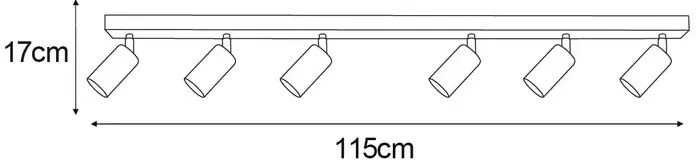 Listwa sufitowa z 6 reflektorami tuby - A223-Akso