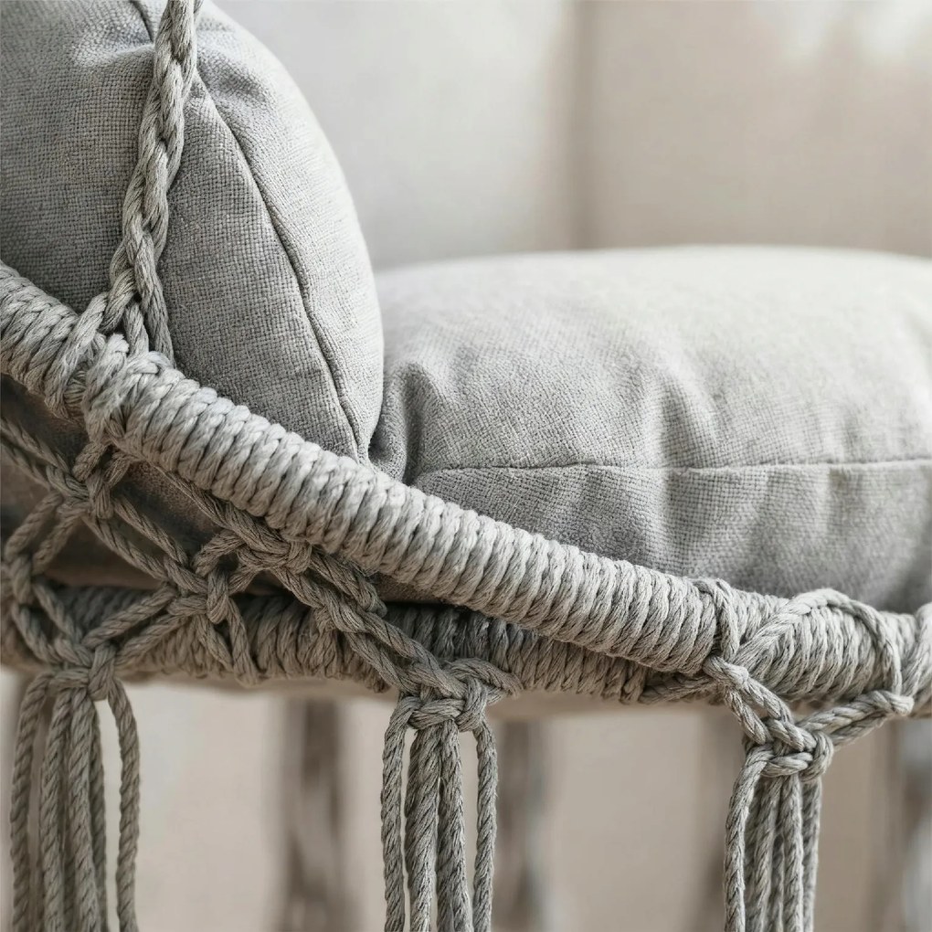 Fotel wiszący Nestio MAS-RHC-002, bocianie gniazdo do domu i ogrodu, kolor jasnoszary