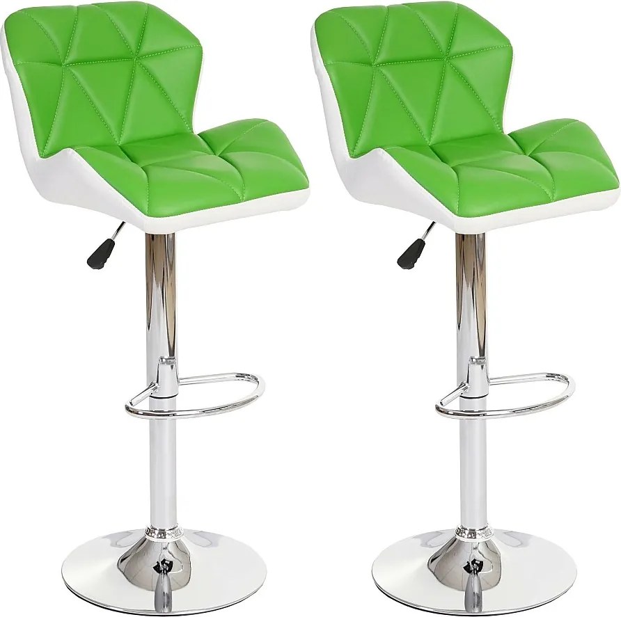 Stołek barowy MCW-A92 (zestaw 2 szt.),  zielony